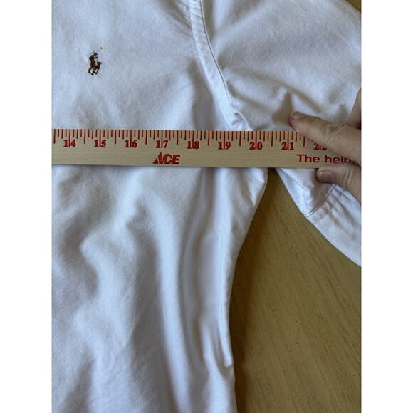 Ralph Lauren Mens button down Shirt L Short Sleeve cuffed RARE Slim fit see pics - Picture 9 of 11